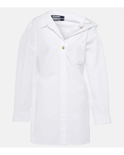 Jacquemus Vestido La Mini Robe Chemise de algodon - Blanco