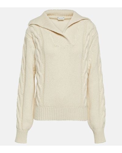 Magda Butrym Cable-knit Cashmere Jumper - Natural