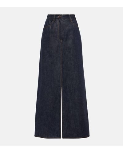 Brunello Cucinelli Denim Maxi Skirt - Blue