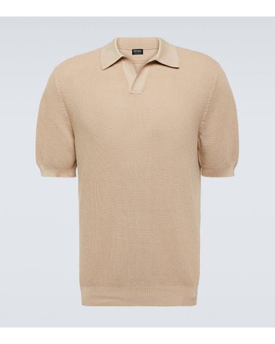 Zegna Cotton Polo Shirt - Natural