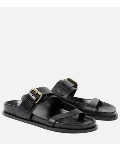 A.Emery Prince Leather Sandals - Black