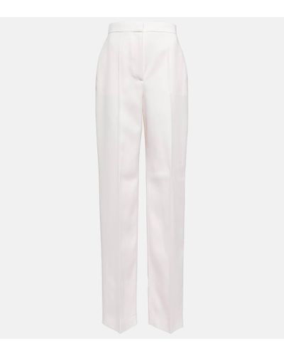 Alexander McQueen High-Rise-Hose aus Wolle - Weiß