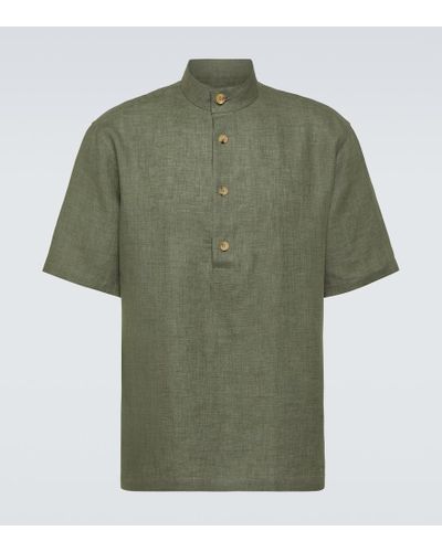 Loro Piana Camisa Hakusan de lino - Verde