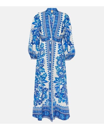 FARM Rio Flora Tapestry Maxi Dress - Blue