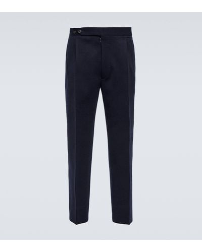Maison Margiela Milano Stitch Jersey Tailored Trousers - Blue