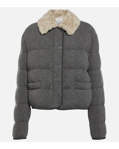 Brunello Cucinelli Veste en cachemire et shearling - Gris