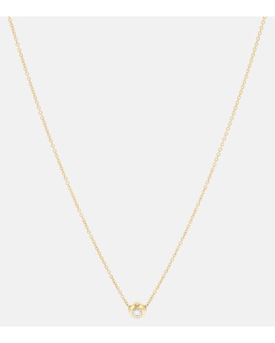 Melissa Kaye Audrey Small 18k Gold Necklace With Diamond - White