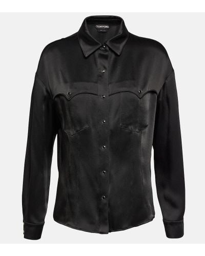 Tom Ford Camisa de saten - Negro