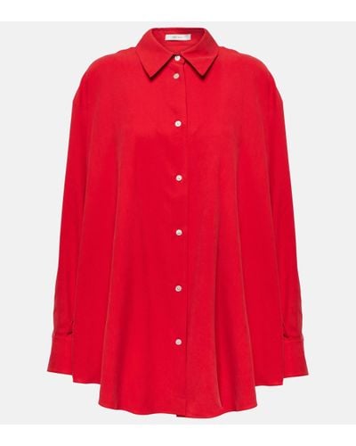 The Row Andra Silk Shirt - Red