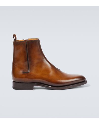 Berluti Equilibre Leather Ankle Boots - Brown