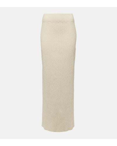 Totême Cotton-blend Boucle Maxi Skirt - White