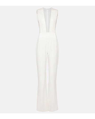 Galvan London Bridal Soho Flared Jumpsuit - White