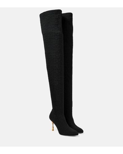 Balmain Moneta Thigh-high Boots 95 - Black