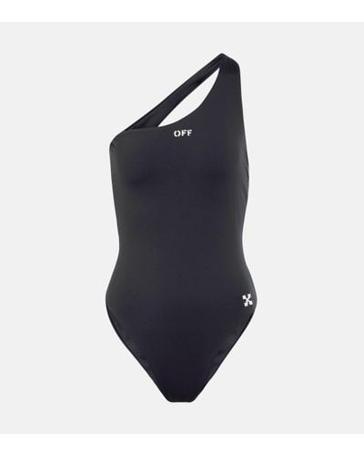 Off-White c/o Virgil Abloh Arrow Plaque One-shoulder Swimsuit - Black