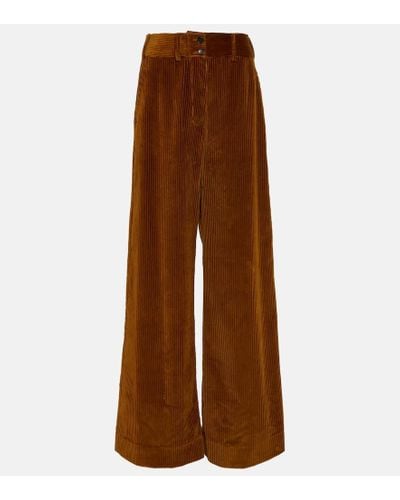 Etro Cotton Corduroy Wide Pants - Brown