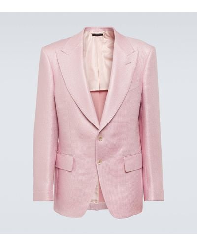 Tom Ford Atticus Silk And Wool Blazer - Pink