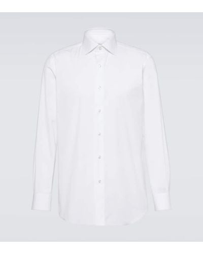 Brioni Camisa de mezcla de algodon - Blanco