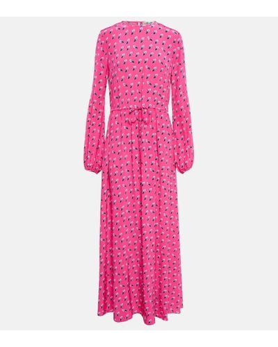 Diane von Furstenberg Sydney Printed Crepe De Chine Maxi Dress - Pink