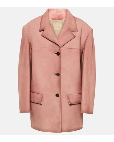 Prada Giacca oversize in suede - Rosa