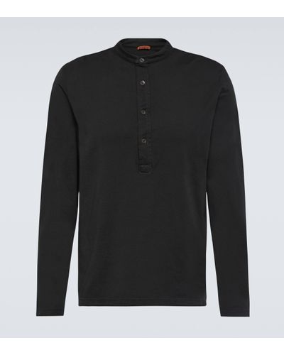 Barena Cotton Henley Shirt - Black