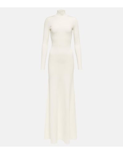 Victoria Beckham Knitted Turtleneck Maxi Dress - White