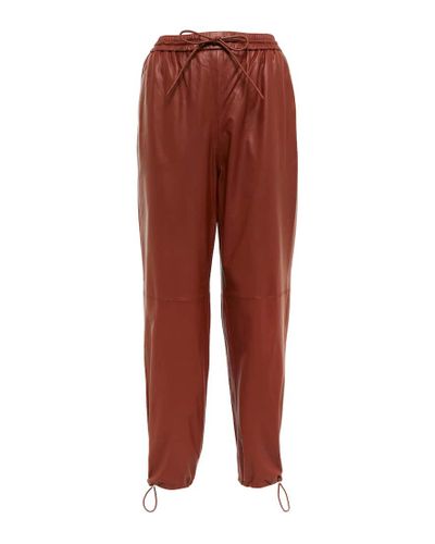 Yves Salomon Leather Pants - Red