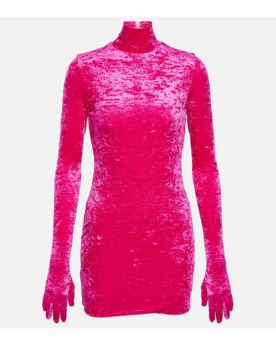 Vetements Minikleid aus Samt - Pink