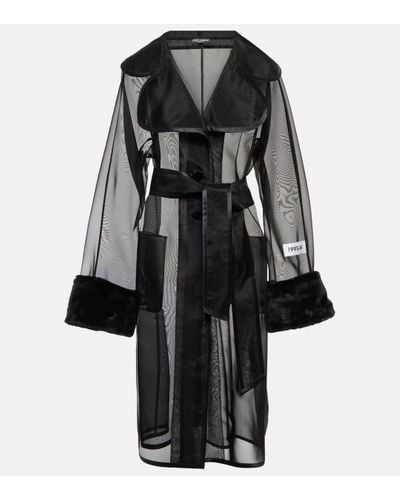 Dolce & Gabbana X Kim Organza Trench Coat - Black