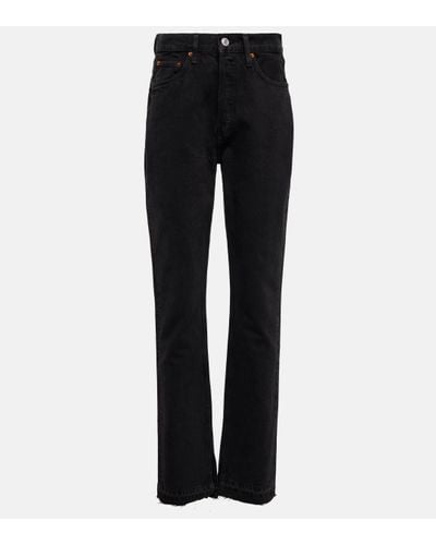 RE/DONE 70s High-rise Straight Jeans - Black