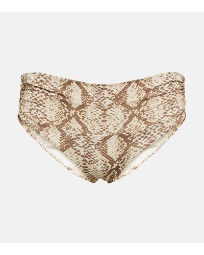 Melissa Odabash Bel Air Snake-print Bikini Bottoms - Natural