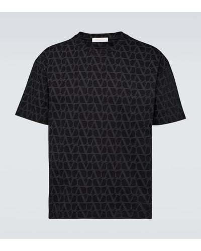 Valentino T-Shirt Toile Iconographe aus Baumwoll-Jersey - Schwarz