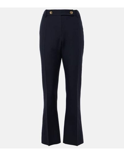 Valentino Crepe Couture Flared Pants - Blue