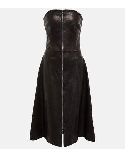Khaite Valerie Lambskin Dress - Black