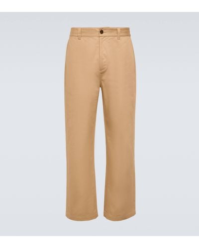 Marni Cotton Gabardine Straight Trousers - Natural