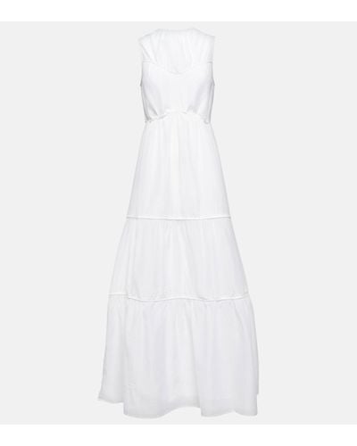 Sir. The Label Emme Tiered Cotton And Silk Dress - White