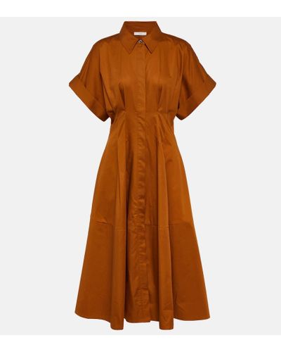 Co. Pleated Tton Midi Dress - Brown