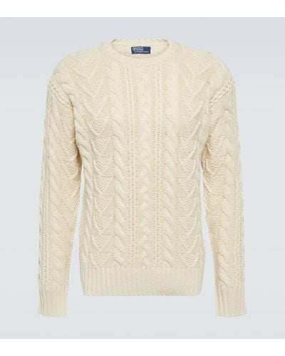 Polo Ralph Lauren Pullover in maglia di misto cotone a trecce - Neutro