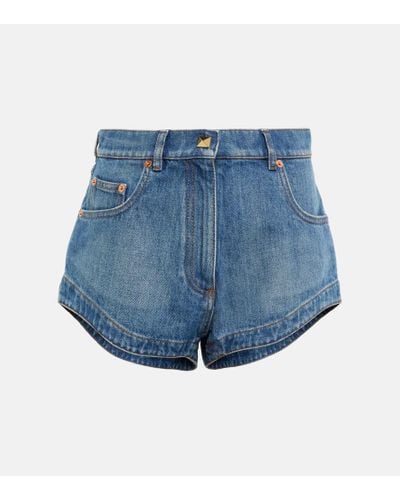 Valentino Shorts di jeans a vita alta - Blu