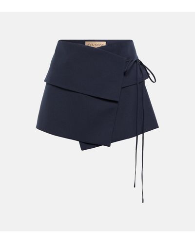 AYA MUSE Eury Wool-blend Miniskirt - Blue