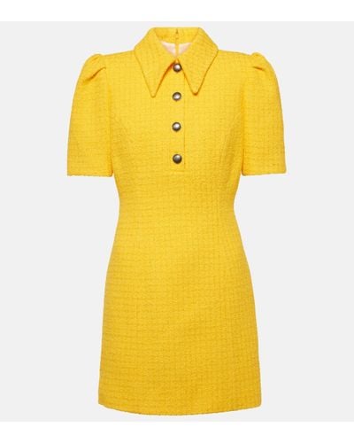Alessandra Rich Tweed Minidress - Yellow