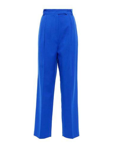 Frankie Shop Pantalon droit Bea a taille haute - Bleu