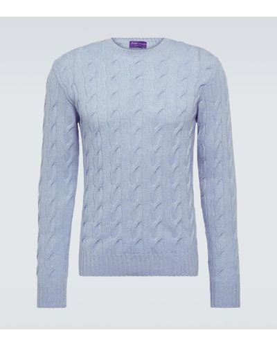 Ralph Lauren Purple Label Cable-knit Cashmere Sweater - Blue