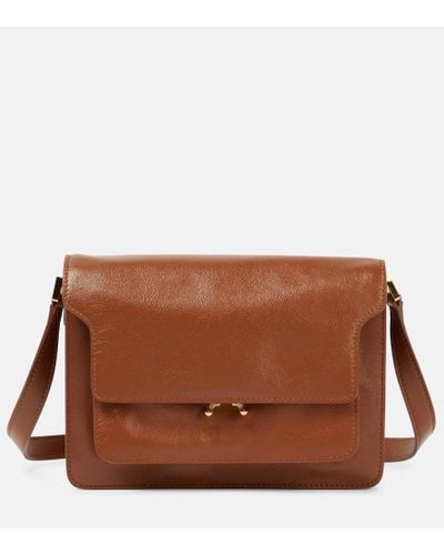 Marni Borsa a spalla Trunk Medium in pelle - Marrone