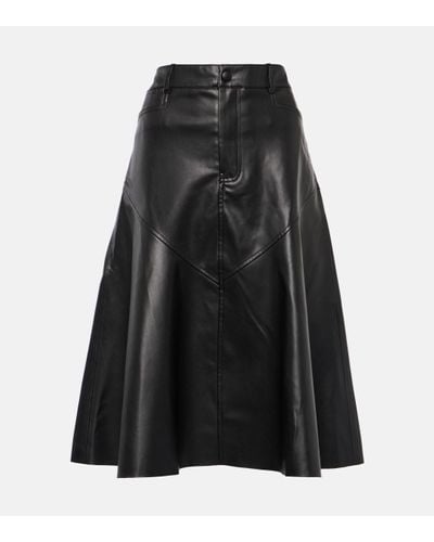Proenza Schouler White Label Jesse Faux Leather Midi Skirt - Black