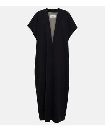 MM6 by Maison Martin Margiela V-neck Cotton Midi Dress - Black