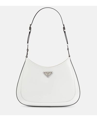 Prada Cleo Small Leather Shoulder Bag - White