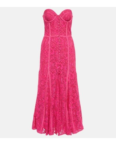 Costarellos Elodie Lace Bustier Maxi Dress - Pink