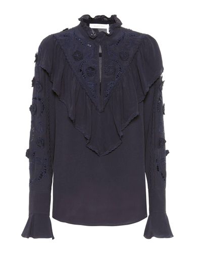 See By Chloé Broderie Anglaise Blouse - Blue