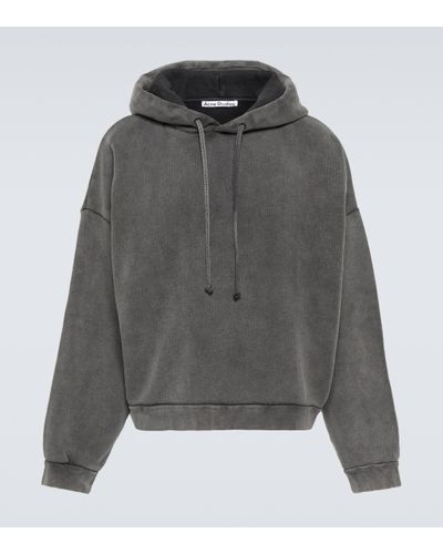 Acne Studios Sweat-shirt a capuche en coton - Gris