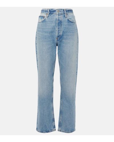 Agolde High-Rise Straight Jeans 90's Pinch Waist - Blau